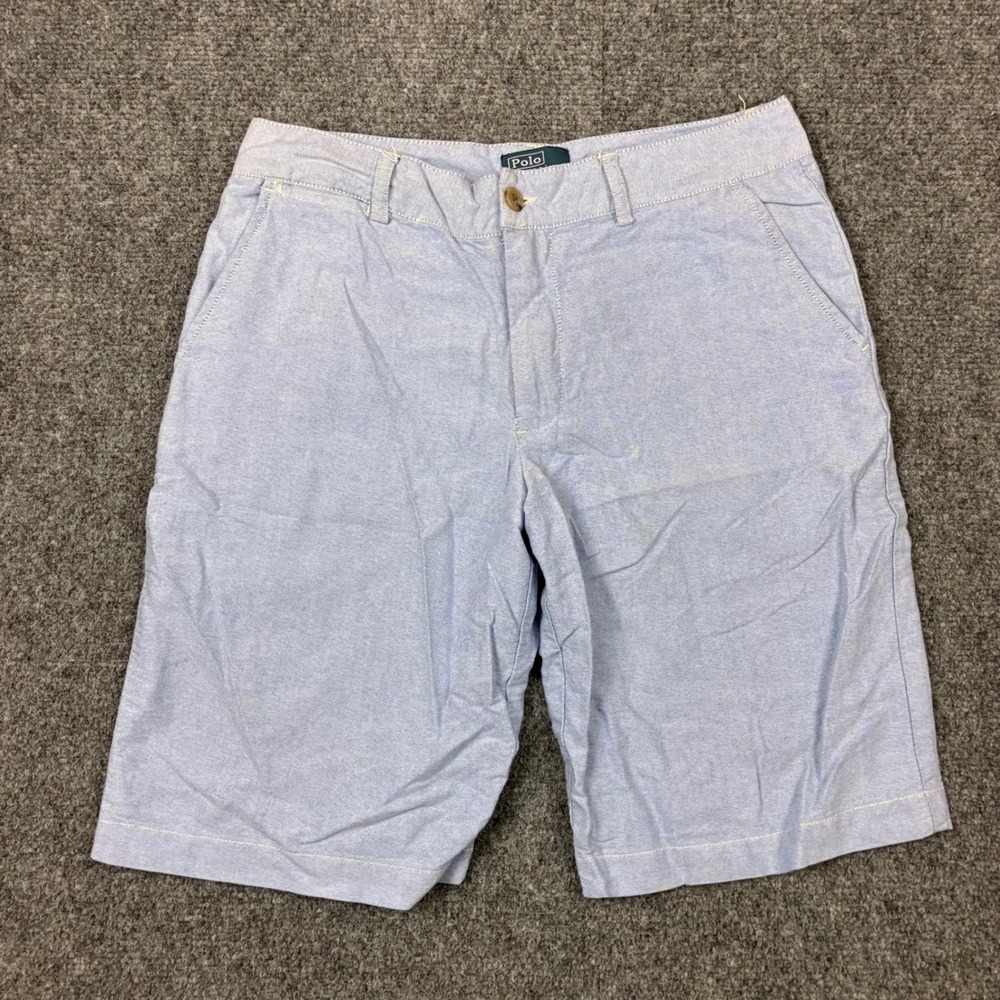 Polo Ralph Lauren Kids Boys Size 16 Blue Oxford Chino Shorts Preppy Casual